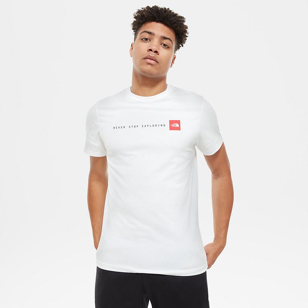 The North Face T-Shirts Mens Australia - The North Face Nse White / Red (OST-056894)